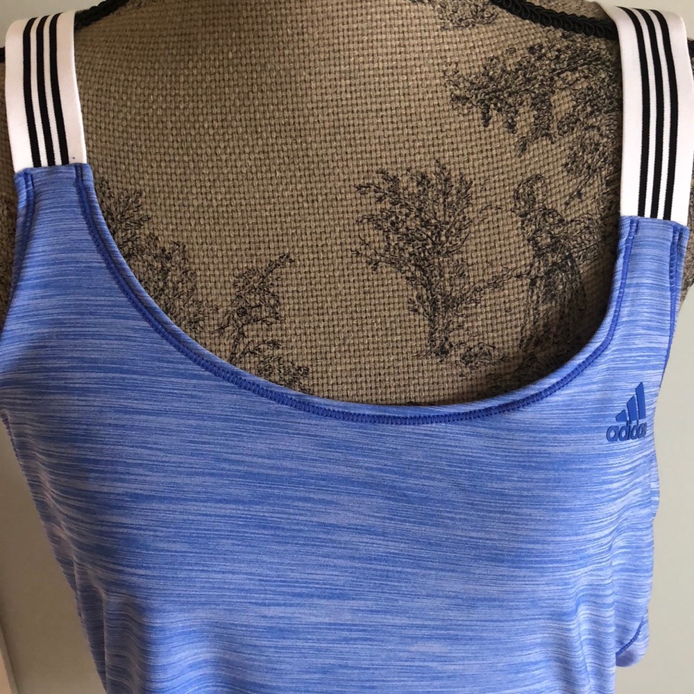 Adidas Sports X Back Tank Top - Medium Blue Sz X-Large - Picture 2 of 8